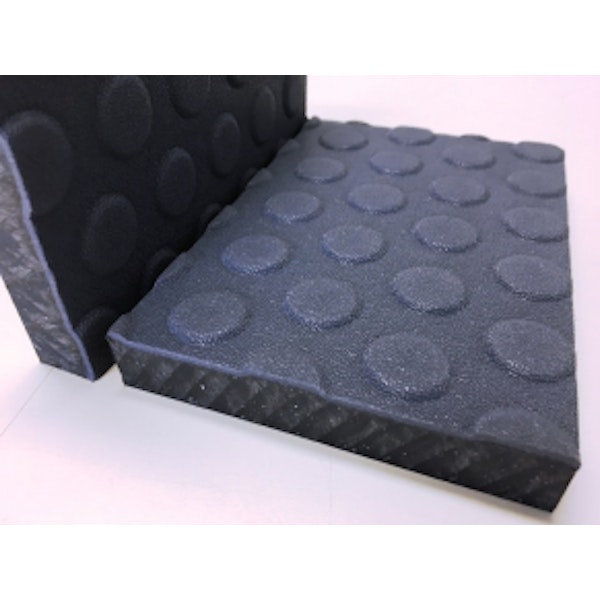 HDPE matta 1,5x1,5 m, med gummihalkskydd