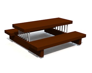 Rustikt bänkbord - bild 1