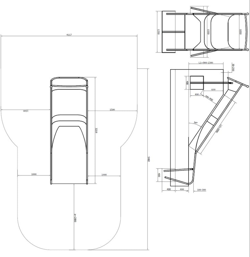 Slope Bredd 1,1 meter,  L1= (FH)=0,6-3,1 meter - bild 7