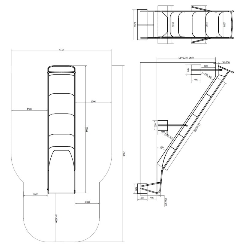 Slope Bredd 1,1 meter,  L1= (FH)=0,6-3,1 meter - bild 16
