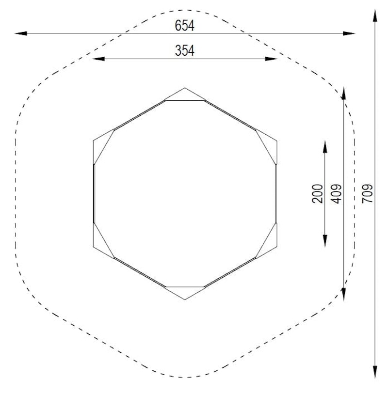 Robinia sandlåda Hexagon - bild 2