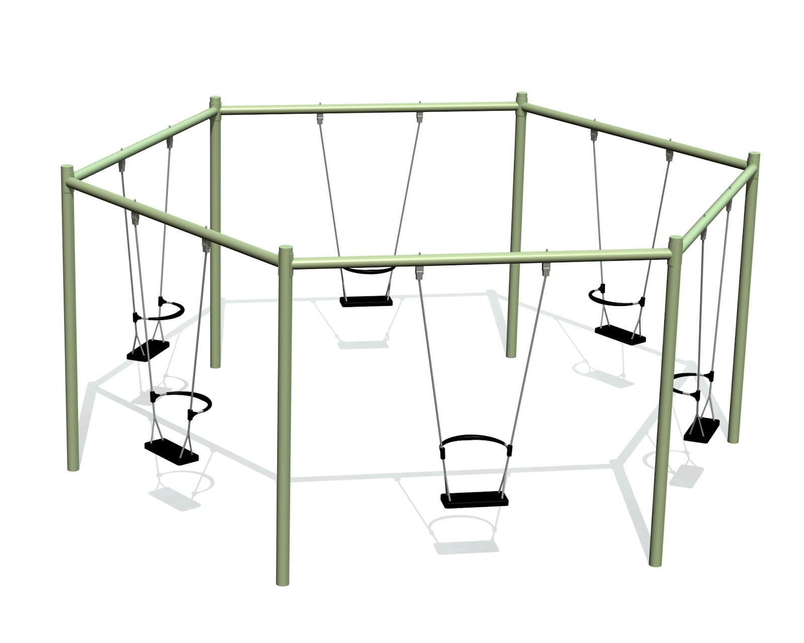 Gungställning Cirkelsving Halm 6 platser (med sittplatser)