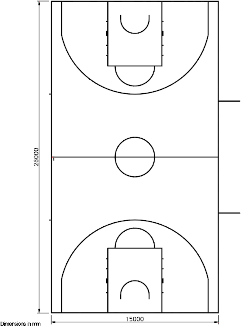 Basketplan - FIBA 28x15 meter - bild 4