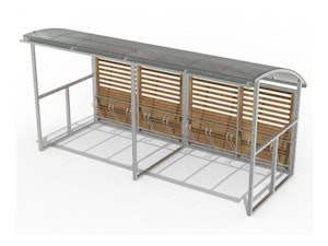 Cykelgarage Granit 10 4 m träbeklädd - bild 1