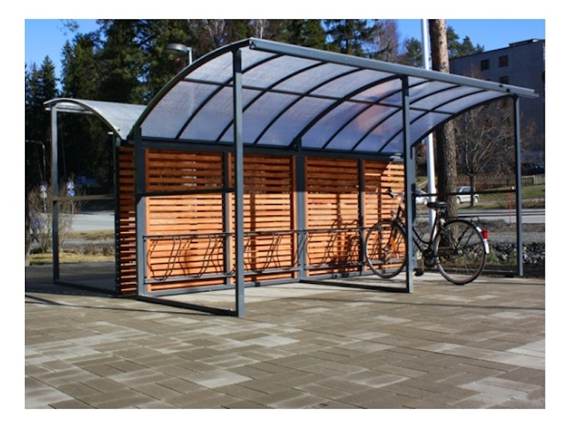 Cykelgarage Granit 10 4 m träbeklädd - bild 2