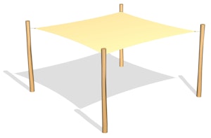 Solsegel 3,6x3,6 / 4 ben (LEK0811049) - bild 1