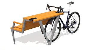 Parkbänk med cykelställ - bild 3