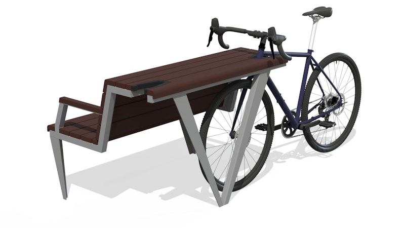 Parkbänk med cykelställ - bild 2