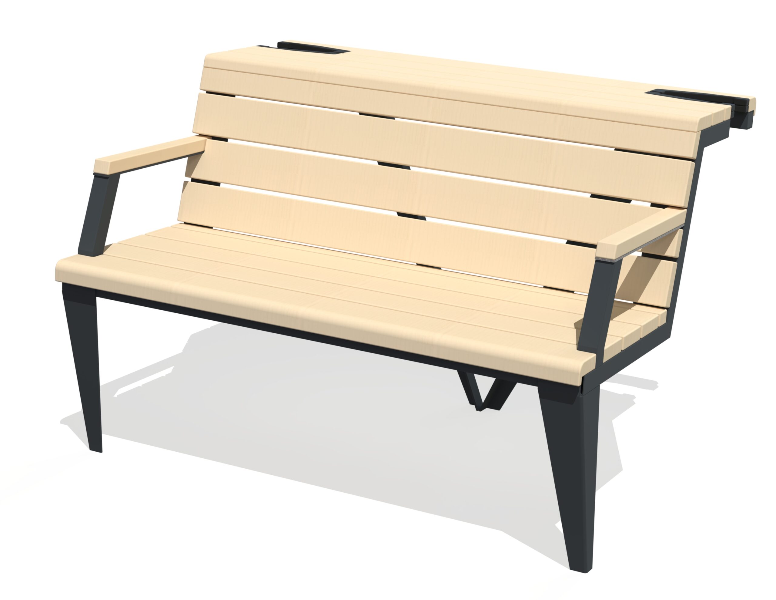 Parkbänk med cykelställ