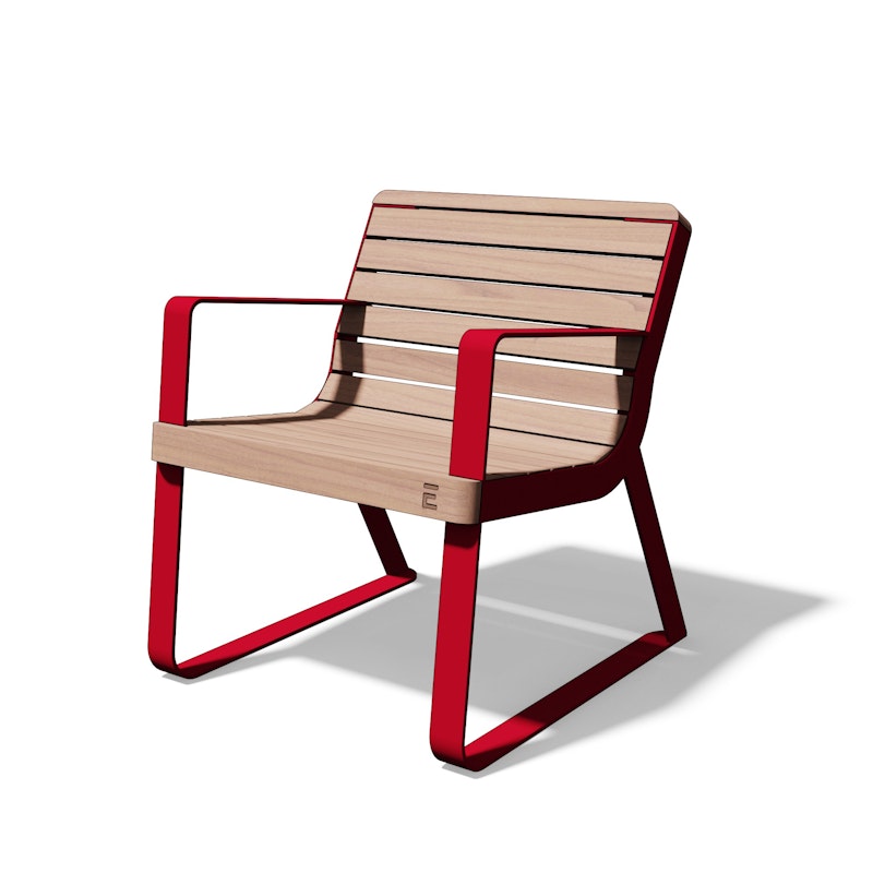 Parkbänk PIRITA med armstöd (0,67 m) - bild 2