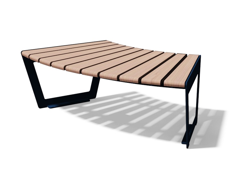 Parkbänk KUNDERI (1,30 m), böjd - bild 2