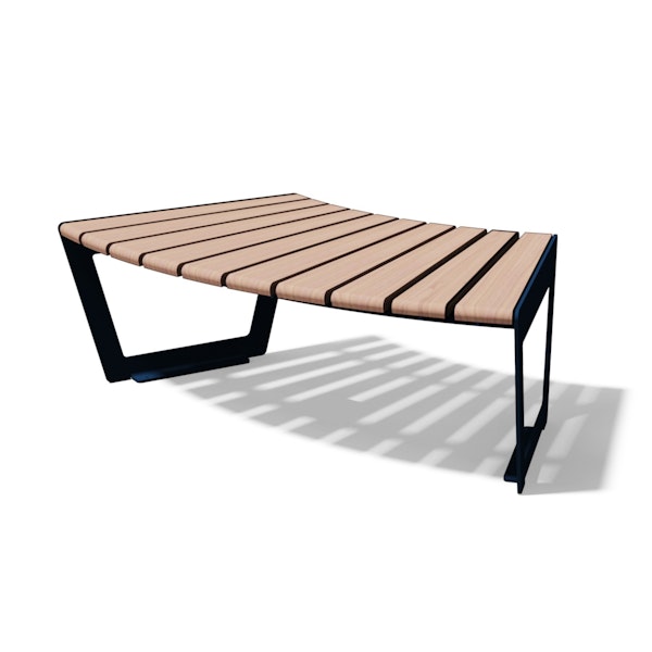 Parkbänk KUNDERI (1,30 m), böjd
