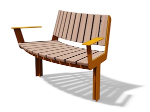 Parkbänk KADRIORG böjd (1,25 m), med ryggstöd och armstöd - bild 1