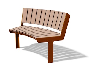 Parkbänk KADRIORG böjd, med ryggstöd - bild 1