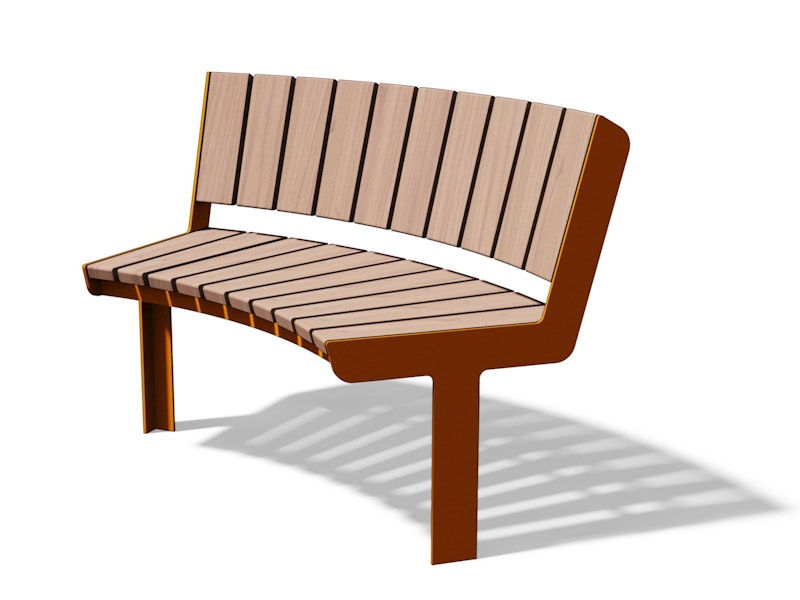 Parkbänk KADRIORG böjd, med ryggstöd - bild 2