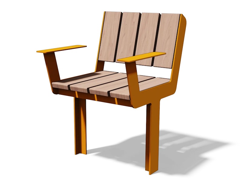 Parkbänk KADRIORG (0,6 m), upphöjd - bild 2