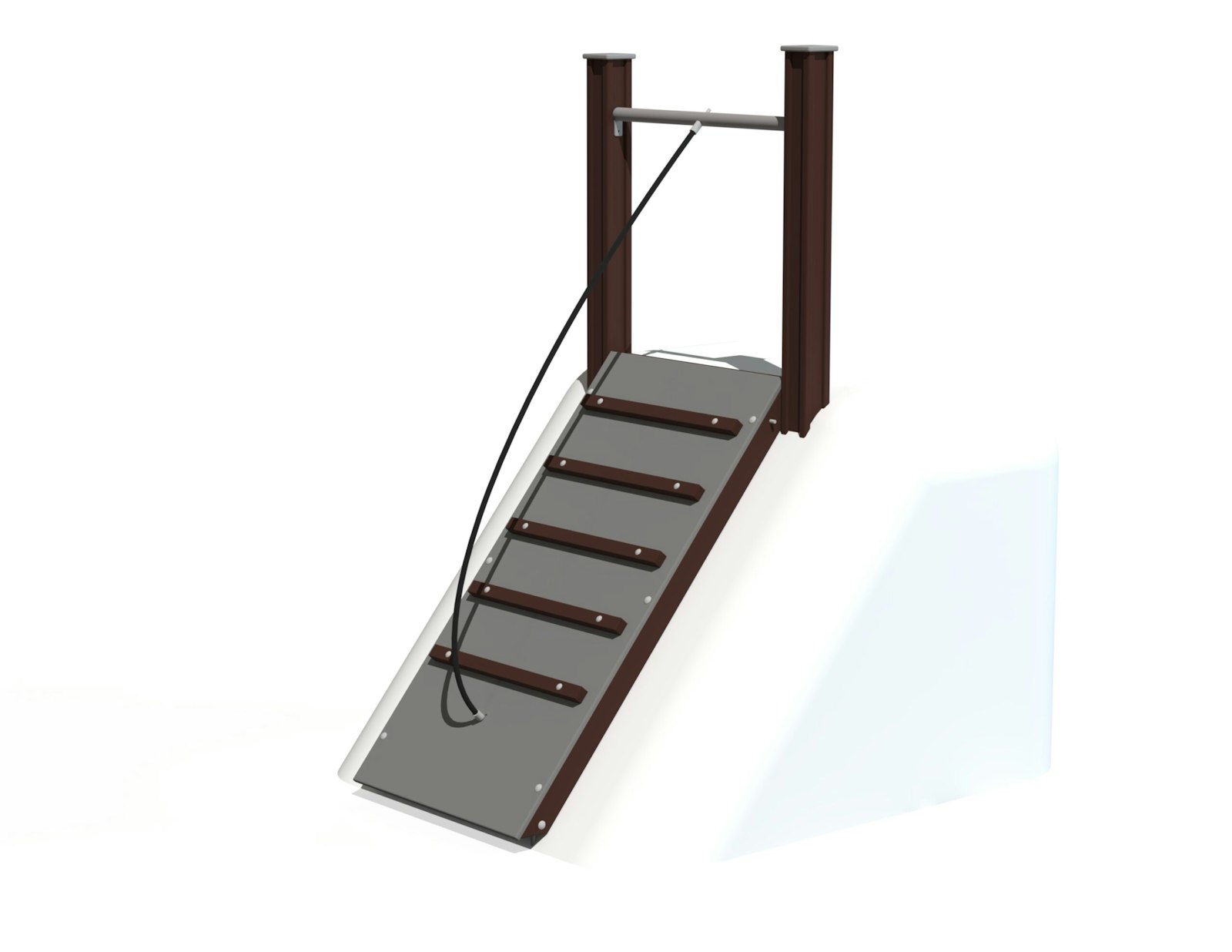 Climbing ramp for hill