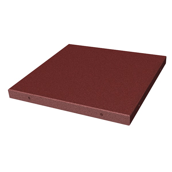 Stötdämpande gummiplatta 500 x 500 mm 40 mm röd/svart (m2)