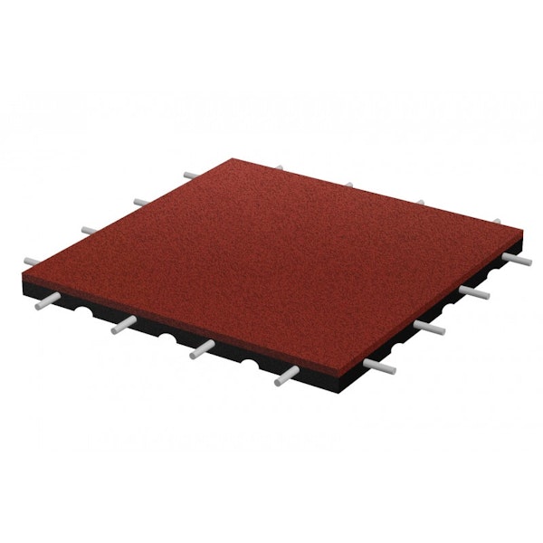 Gummiplatta Fallskyddsplatta 500 x 500 x 90 mm