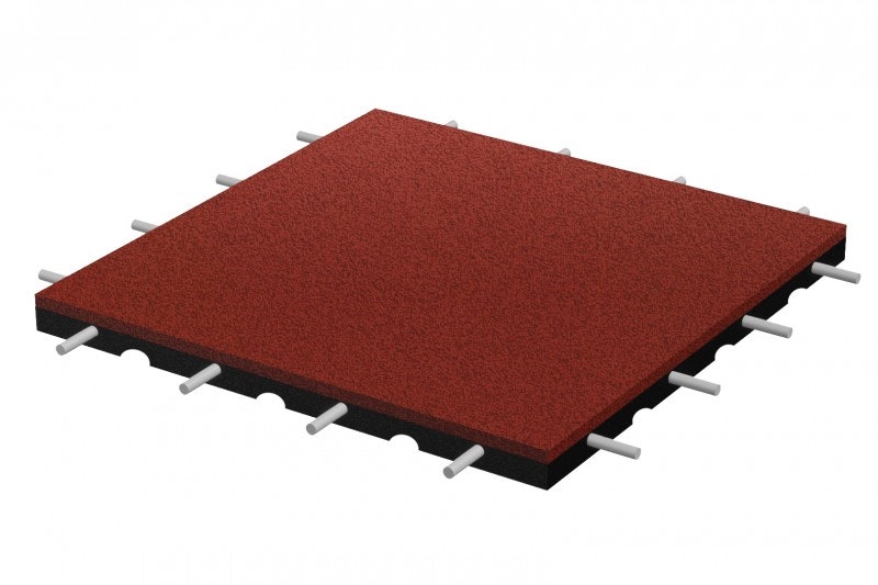 Gummiplatta Fallskyddsplatta 500 x 500 x 60 mm