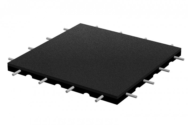 Gummiplatta Fallskyddsplatta 500 x 500 x 75 mm