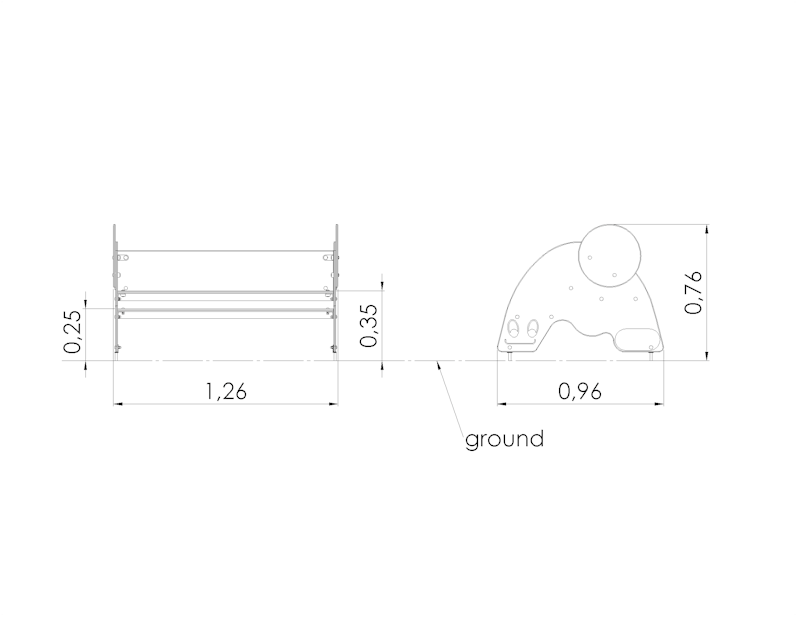 Tvåsidig sits i olika höjder Snigel