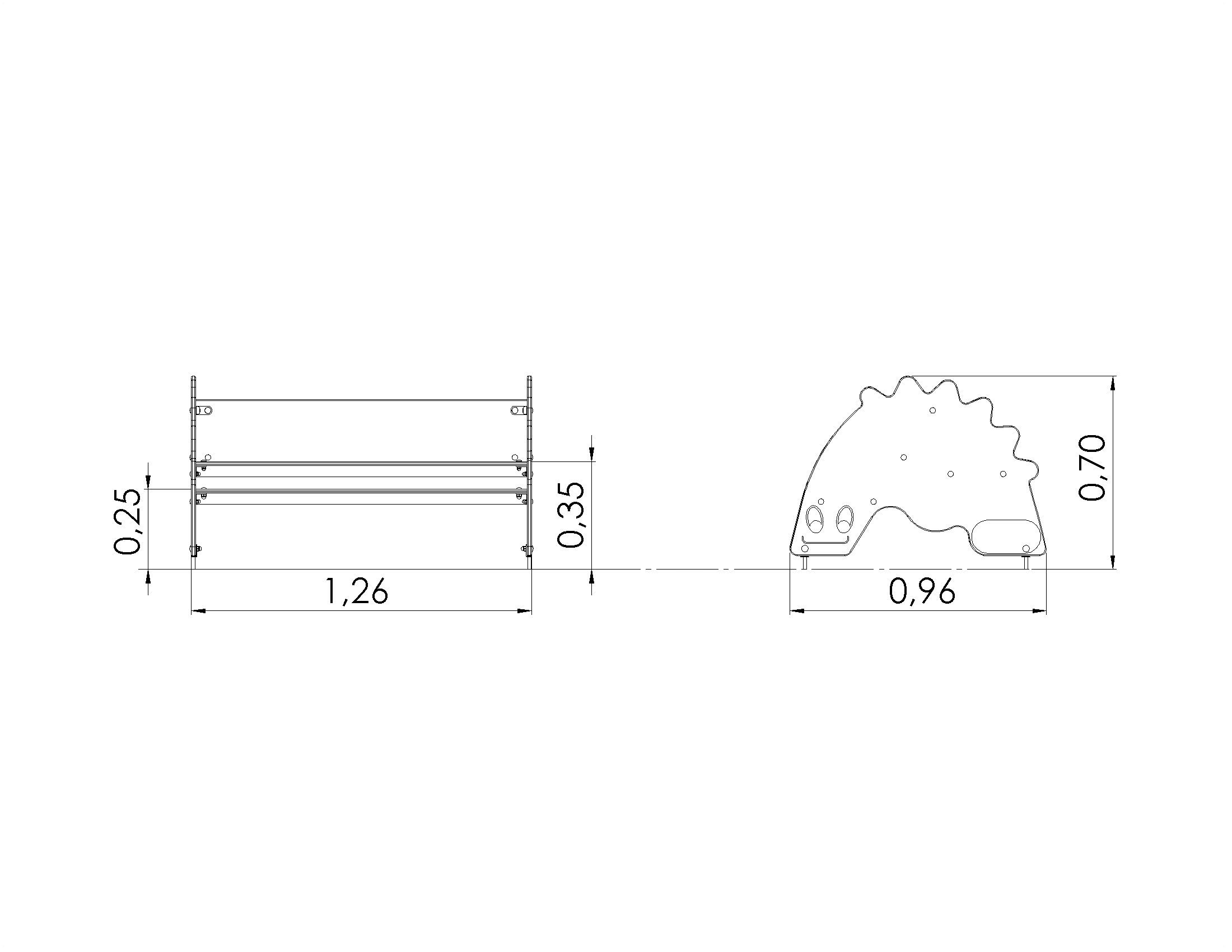 Tvåsidig sits i olika höjder Kroko