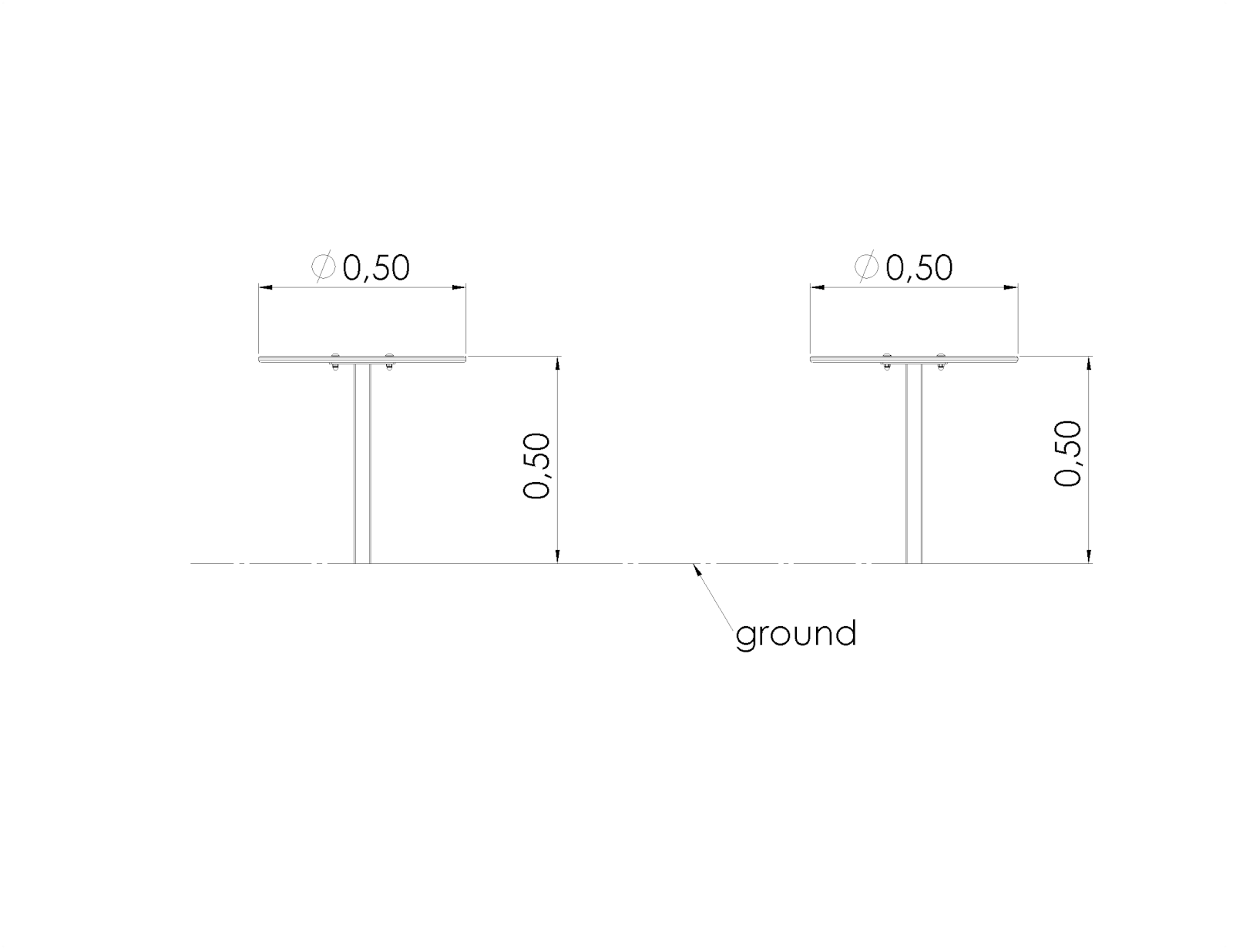 Parkbord Rund 50 cm