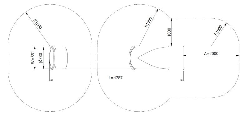 Släntrutschkana Tubo 2.4 m