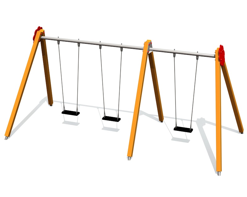 Gungställning BELL-FLOWER 3 ställen (1+2), stålfästen (utan säten och beslag) - bild 2