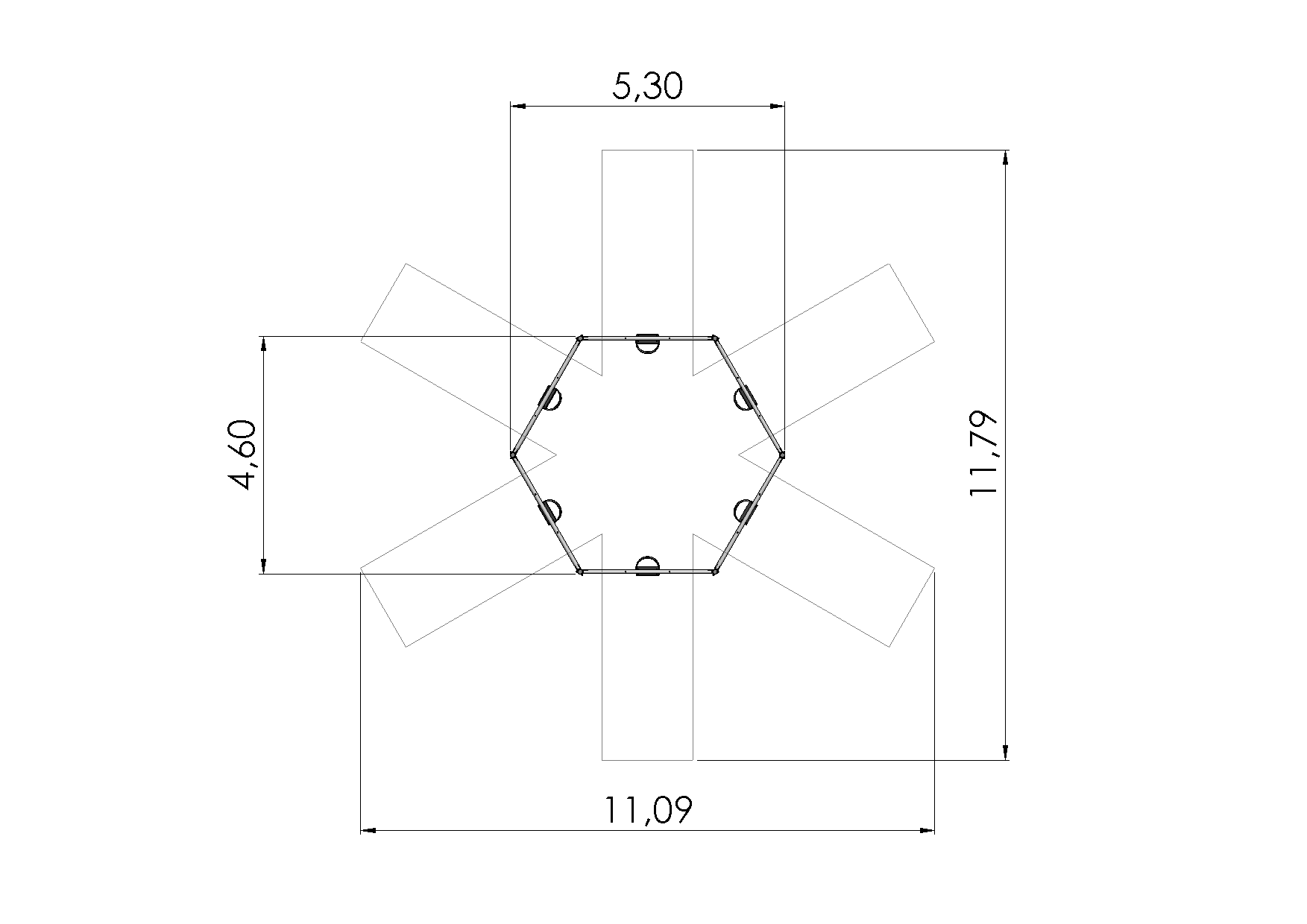 Gungställning Cirkelsving Halm 6 platser (med sittplatser)