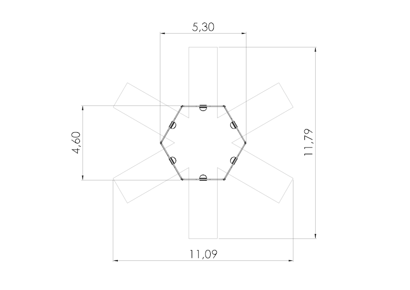 Gungställning Cirkelsving Halm 6 platser (med sittplatser)