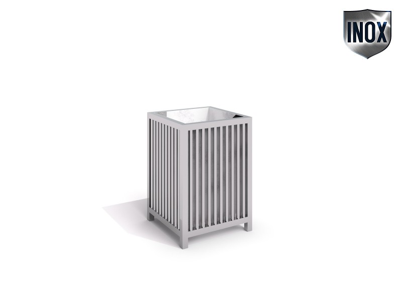 Papperskorg rostfritt stål 04