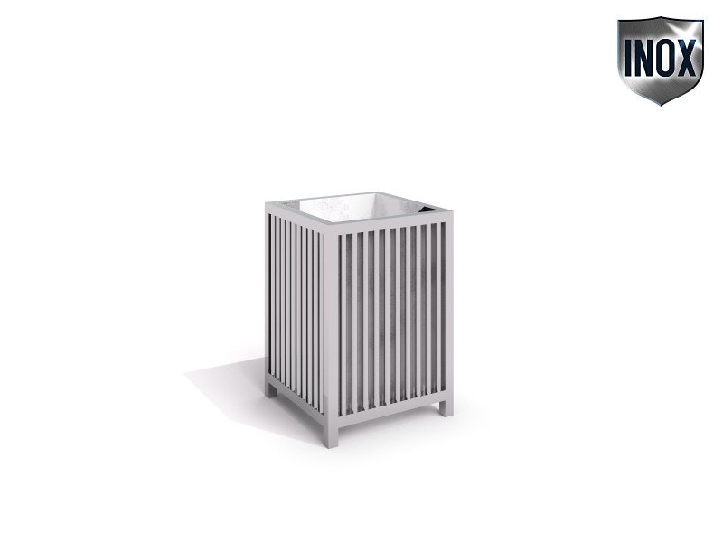 Papperskorg rostfritt stål 04