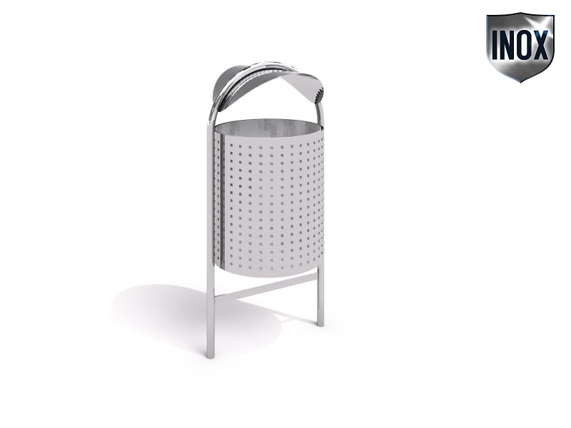 Papperskorg rostfritt stål 06