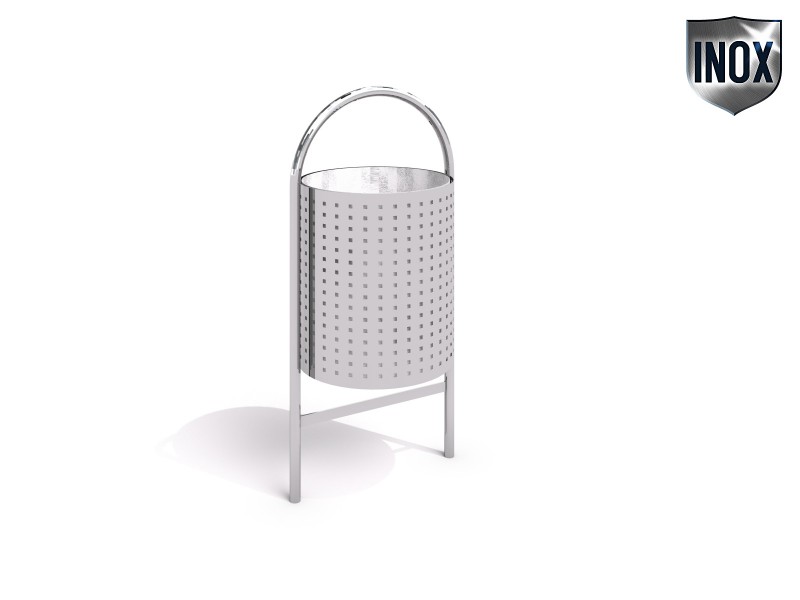 Papperskorg rostfritt stål 07