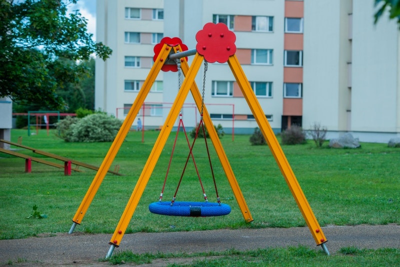 Gungställning Repgunga Fågelbo d.1,0m, fästen, säkerhetskedjor - bild 2