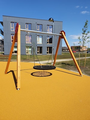 Gungsits Fågelbo d.1,0m, fästen, säkerhetskedjor (svart) - bild 2
