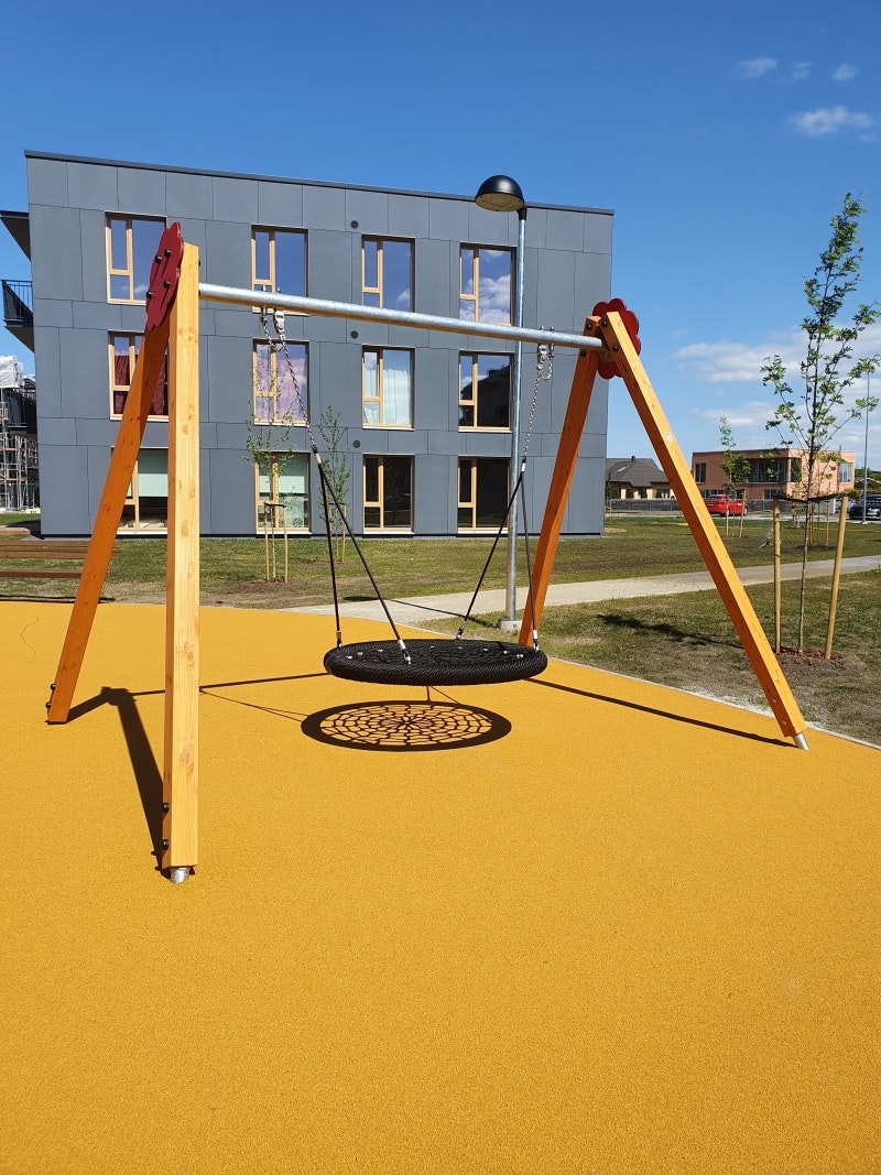 Gungsits Fågelbo d.1,0m, fästen, säkerhetskedjor (svart) - bild 2