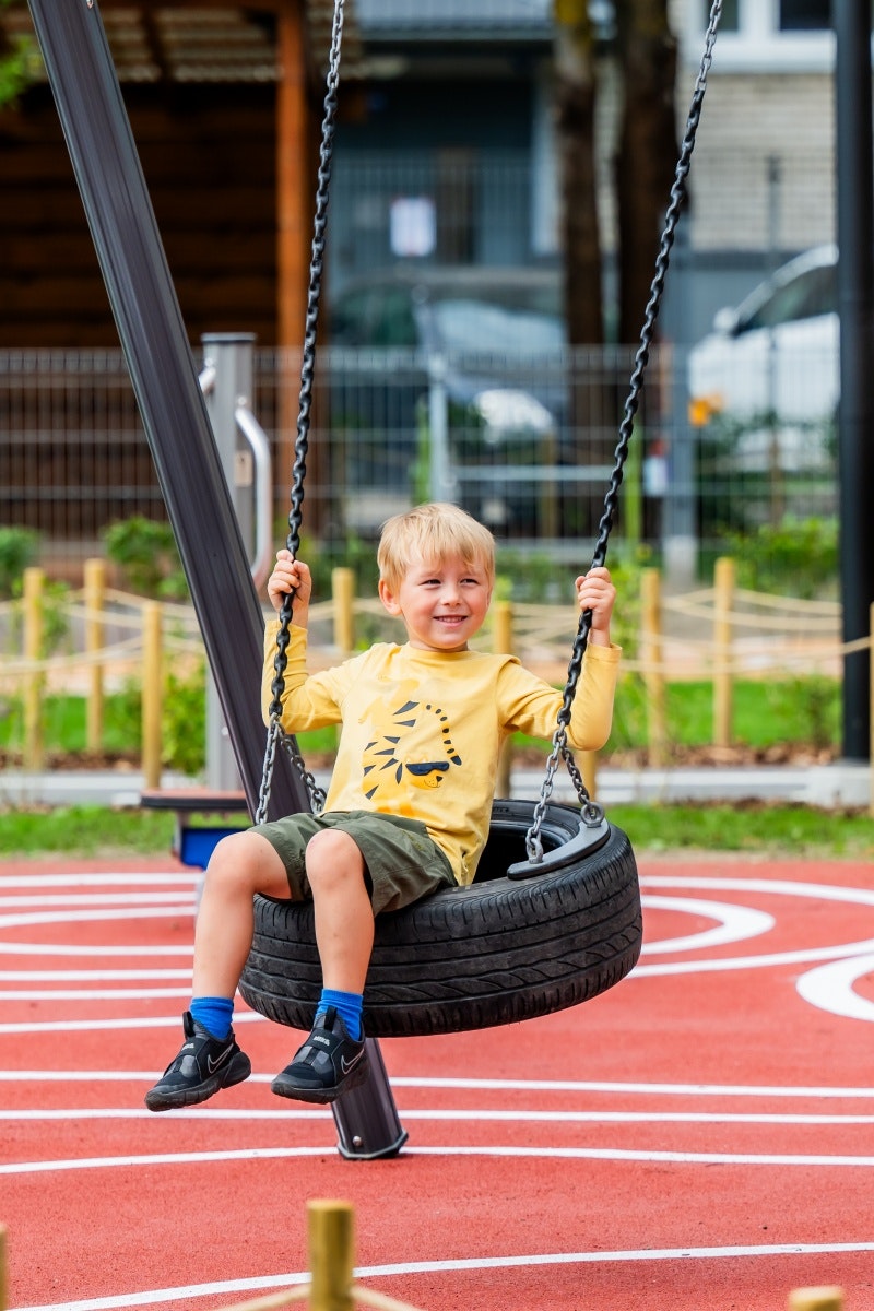 Gungsits Däckgunga med plastklädda kedjor, 2 beslag (Pah-fri) - bild 3