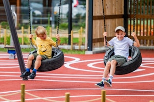 Gungsits Däckgunga med plastklädda kedjor, 2 beslag (Pah-fri) - bild 2