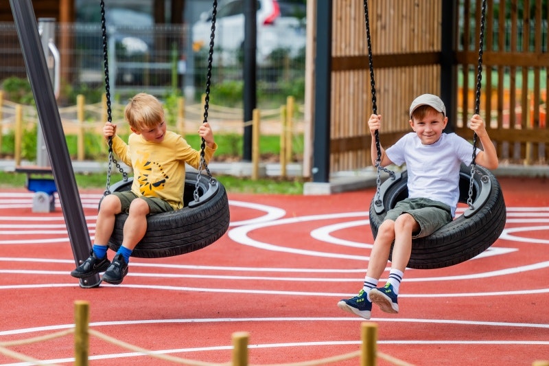 Gungsits Däckgunga med plastklädda kedjor, 2 beslag (Pah-fri) - bild 2