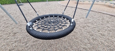 Gungsits Fågelbo d.1,2m med säkerhetskedjor (svart)