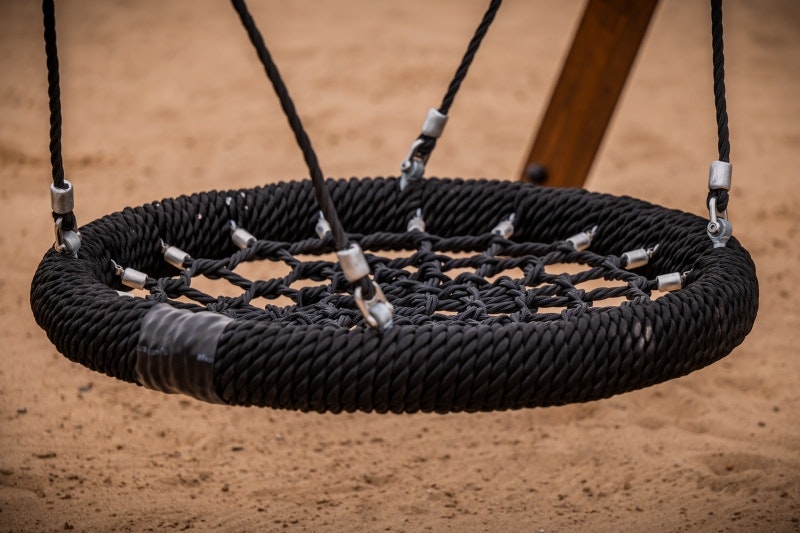 Gungsits Fågelbo d.1,2m med säkerhetskedjor (svart) - bild 3