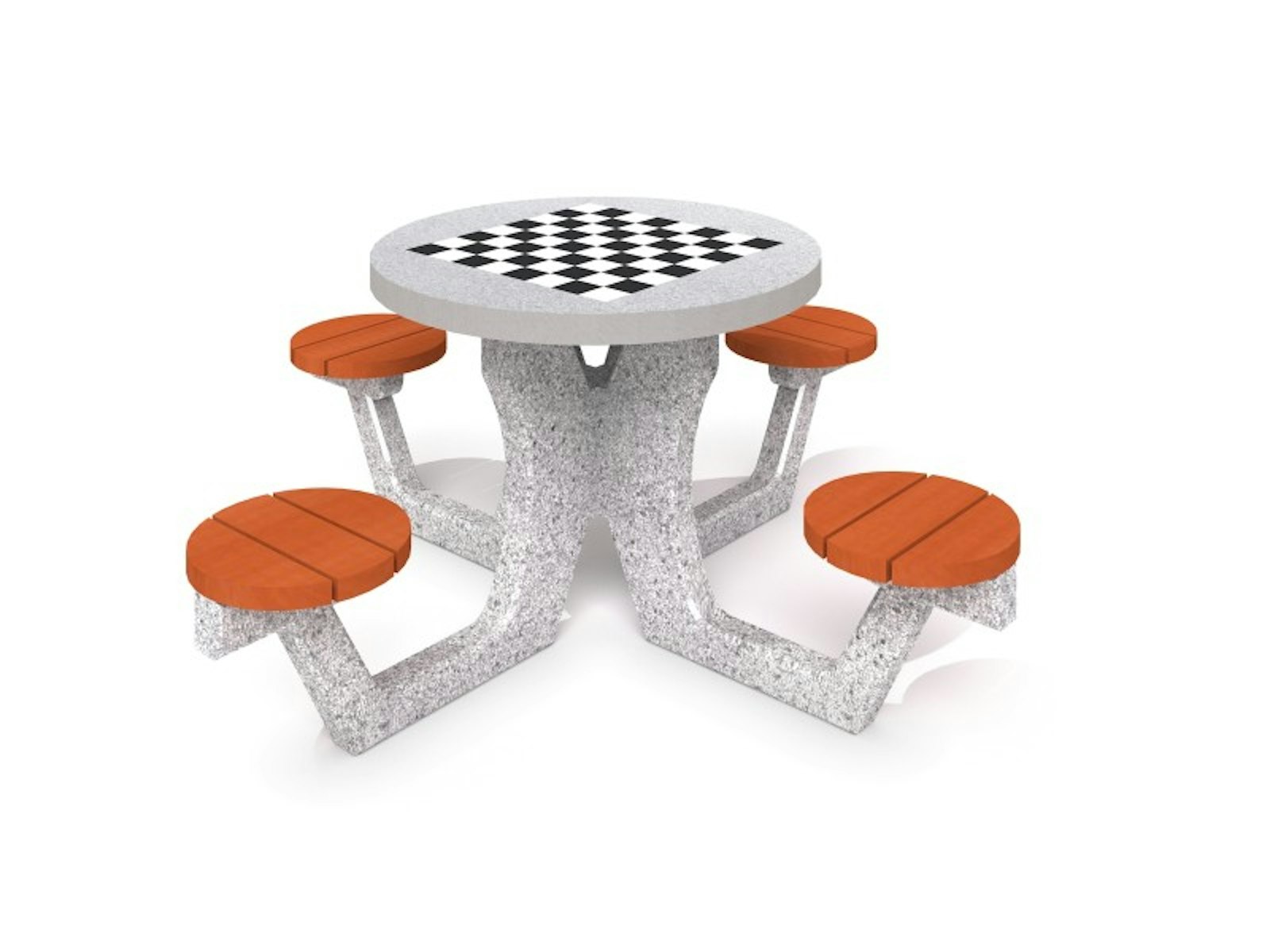 Concrete table for chess - checkers 03