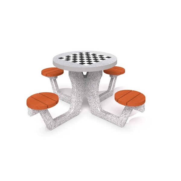 Utemöbel Betongbord för schack - dam 03