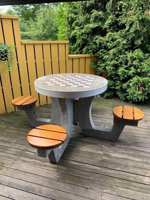 Concrete table for chess - checkers 03