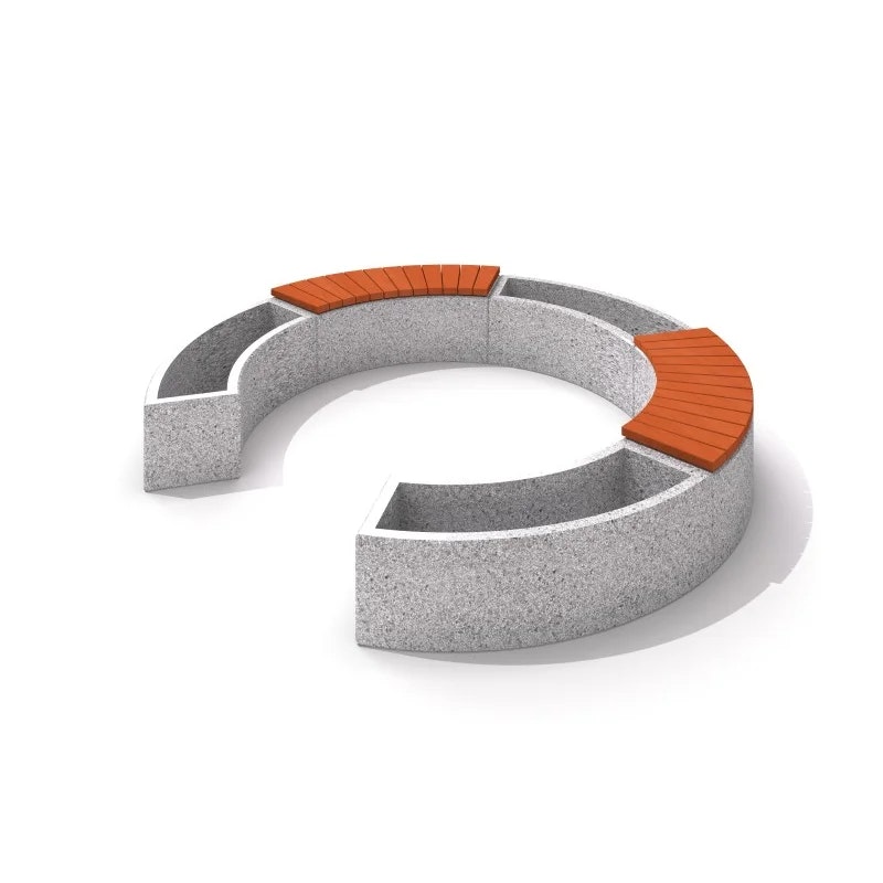 Blomlåda betong med bänk 02 - bild 1