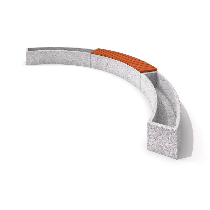 Blomlåda betong med bänk 05