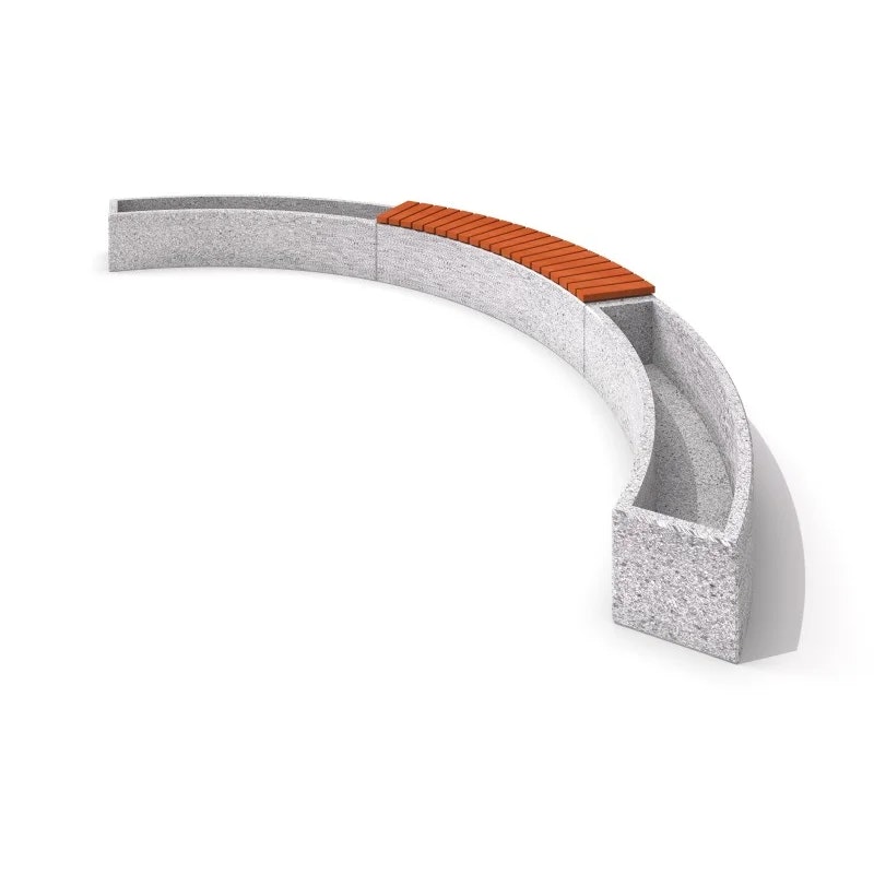 Blomlåda betong med bänk 05 - bild 1